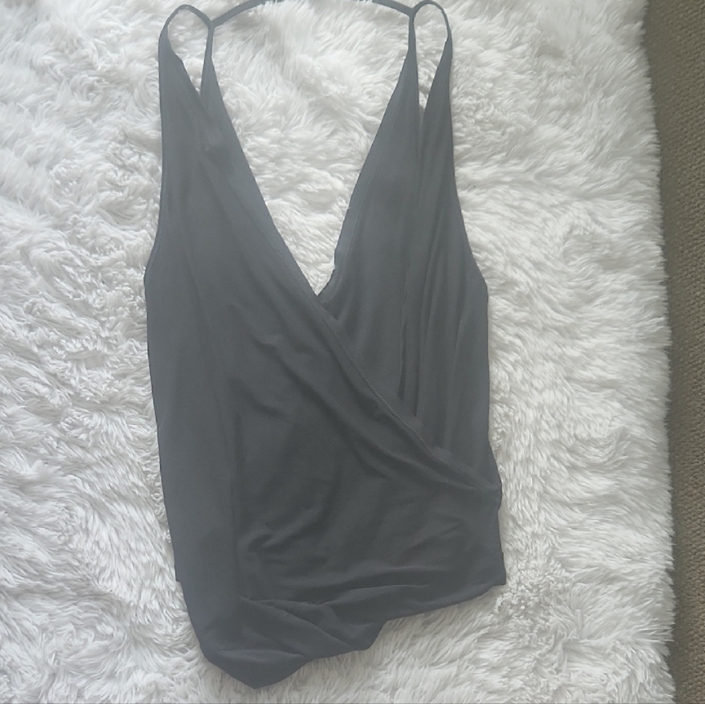 Lululemon Athletica Charcoal Wrap Tank Top